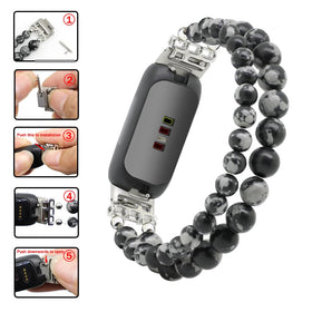 Women's fashion look with Fitbit Inspire 3 compatibility from C&L Accessories.