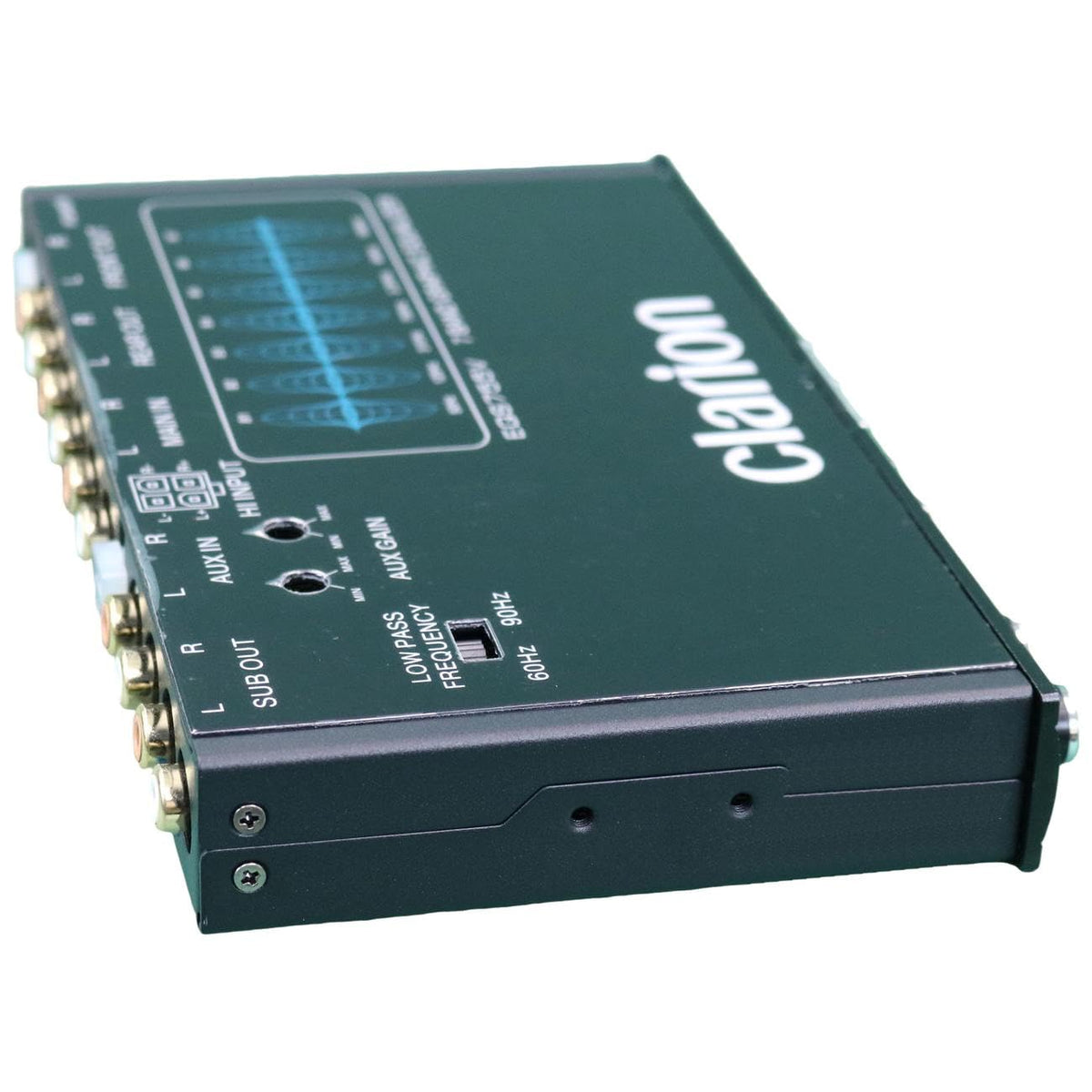 Clarion EQS755V fader and master controls provide tactile adjustment during tuning.