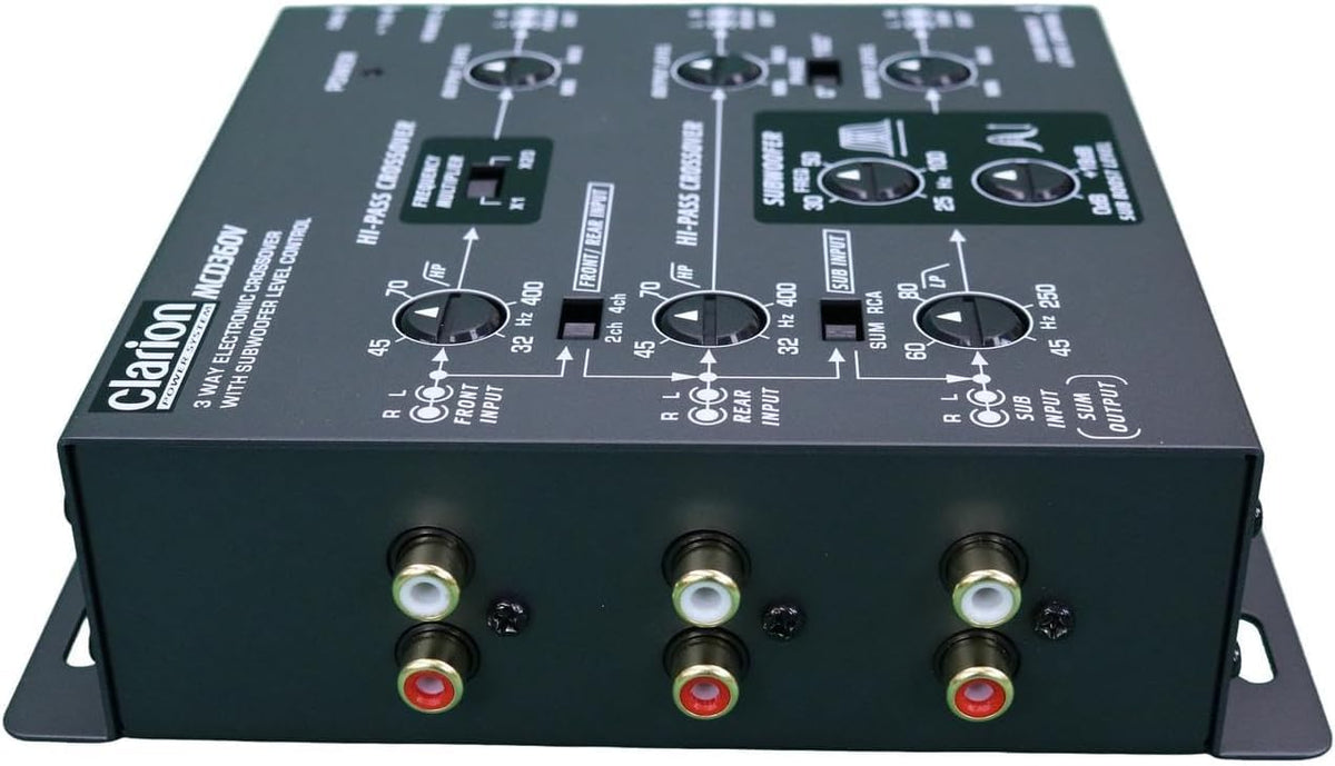 Clarion MCD360 subwoofer equalizer and boost adjustment access