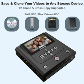 Clariviews VHS to DVD Recorder 4.3 inch LCD preview during capture.