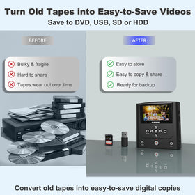 Clariviews VHS to DVD Recorder Phone App Copy for mobile transfers.