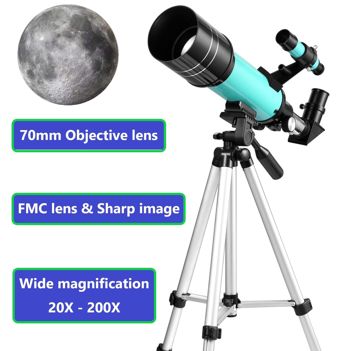 CLAVOLO adjustable aluminum tripod and mount detail for steady observation