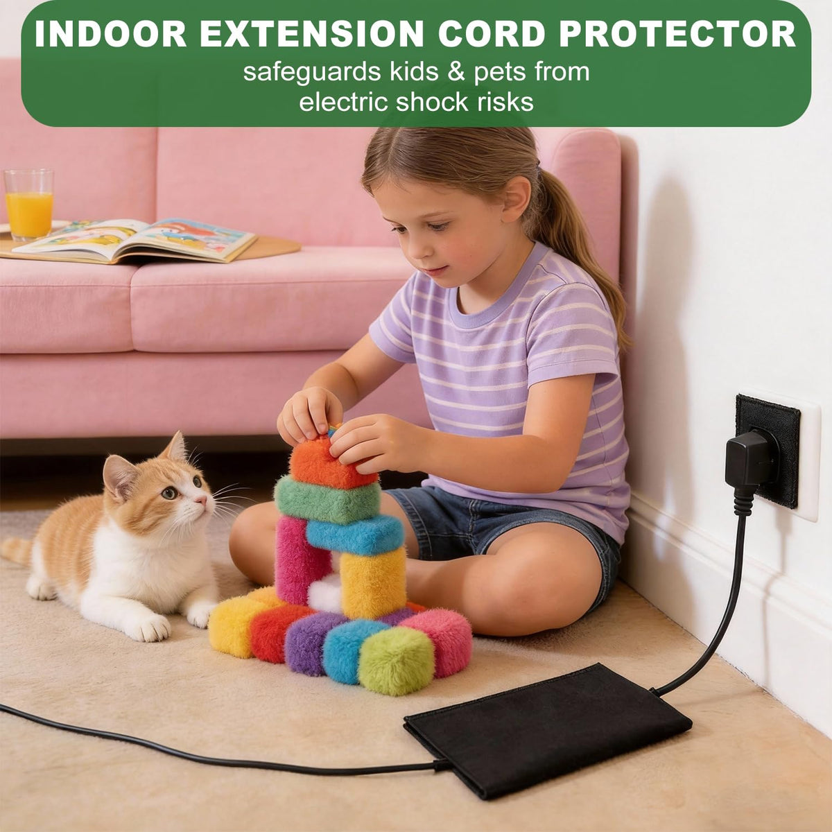 ClawsCover compact 3-pack storage-friendly extension cord cover.