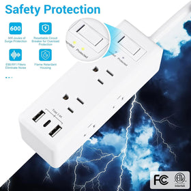 Clear Power desktop charging station helping organize cords and devices efficiently.
