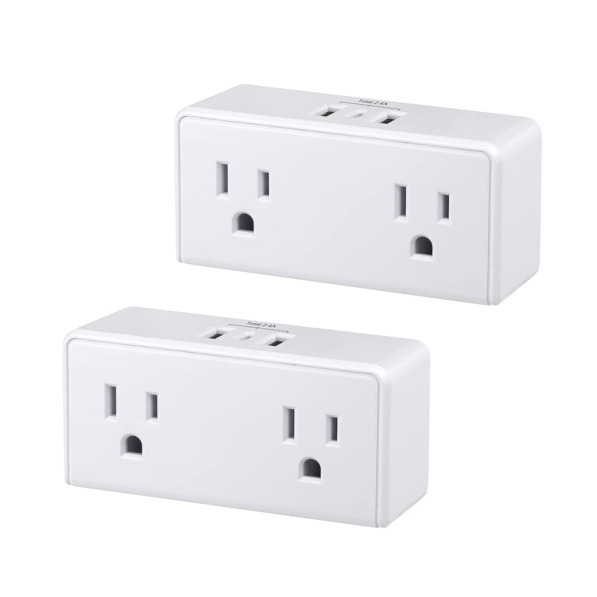 Clear Power front view showing outlets and USB ports, convenient charging