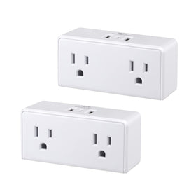 Clear Power front view showing outlets and USB ports, convenient charging
