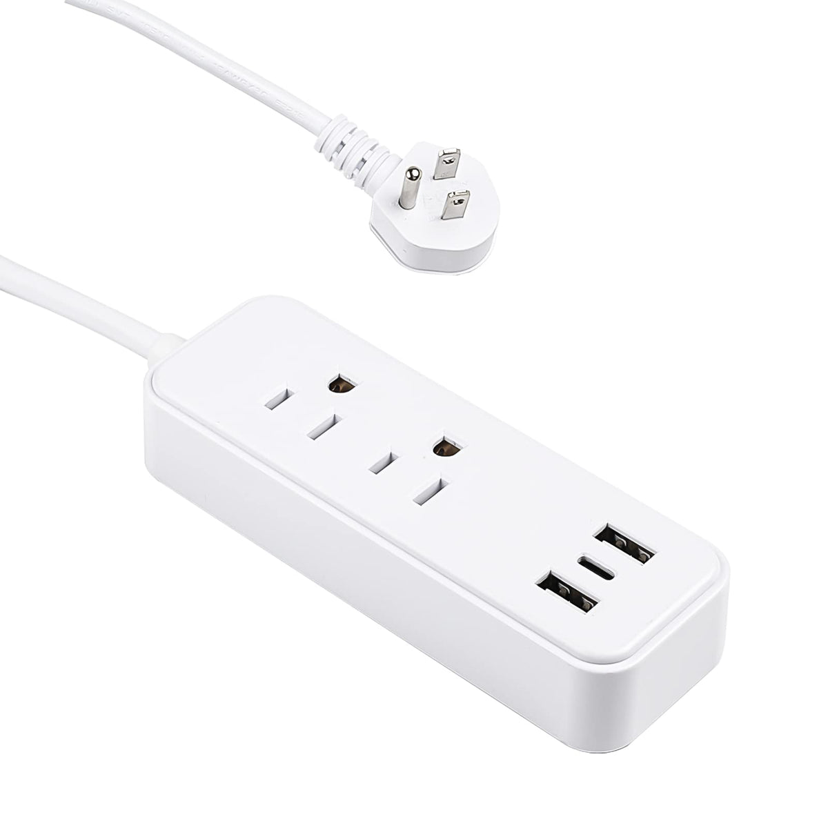 Clear Power front view showing outlets and USB ports for organized charging