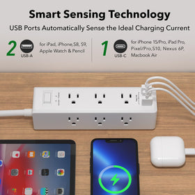 Clear Power three-sided outlets improve accessibility and space efficiency