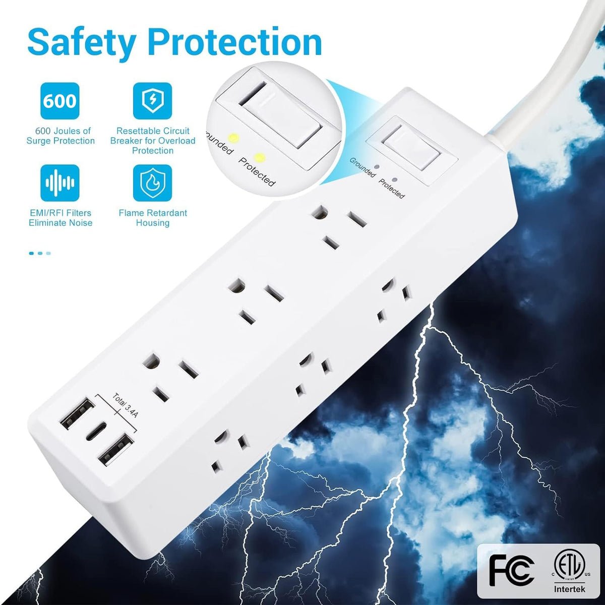 Clear Power USB-C port enables fast charging for compatible devices