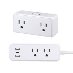 Clear Power wall-tap power strip with 6ft cord for flexible home charging.