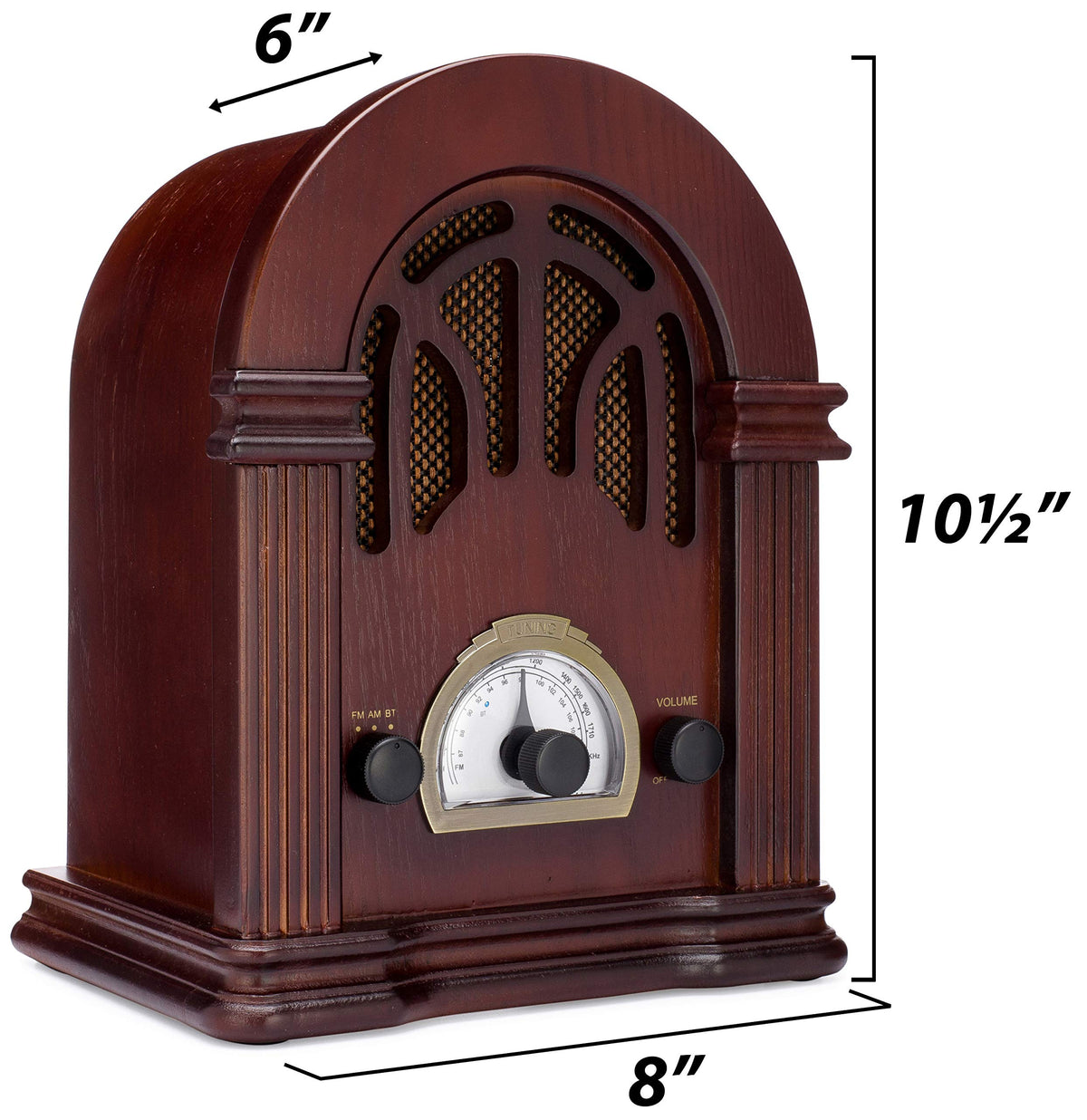 ClearClick backlit tuning display on improves visibility during late-night listening