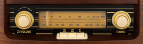 ClearClick Classic vintage radio back panel with easy-access controls for quick setup.