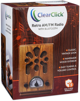 ClearClick Classic Vintage Radio Bluetooth use enables wireless listening anywhere