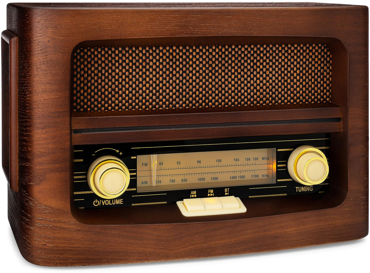 ClearClick Classic vintage radio front view with Bluetooth for wireless audio convenience.