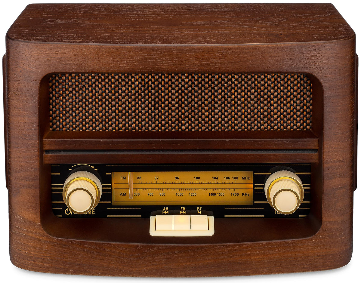 ClearClick Classic vintage radio top controls demonstrating simple, tactile knobs.