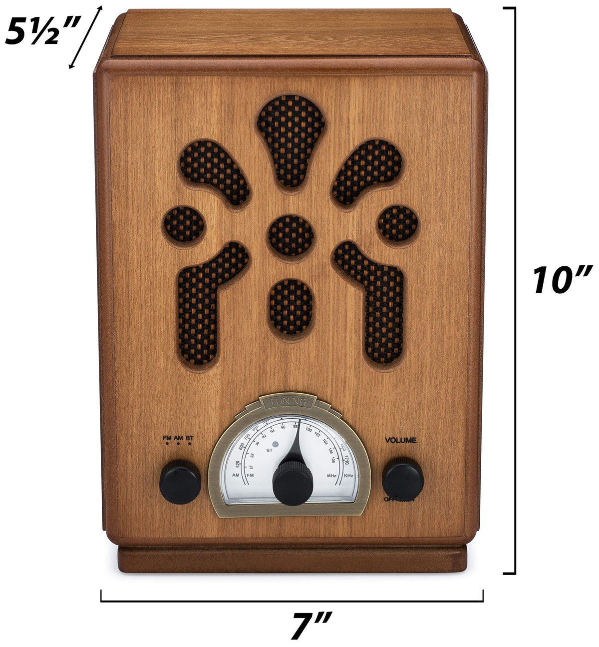 ClearClick Classic Vintage Radio wooden exterior showcases handmade craftsmanship and warmth
