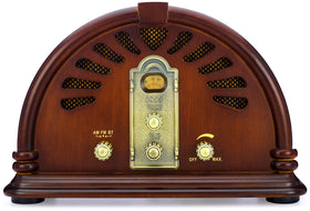 ClearClick VR44 side panel highlights handmade dark brown wooden exterior craftsmanship.