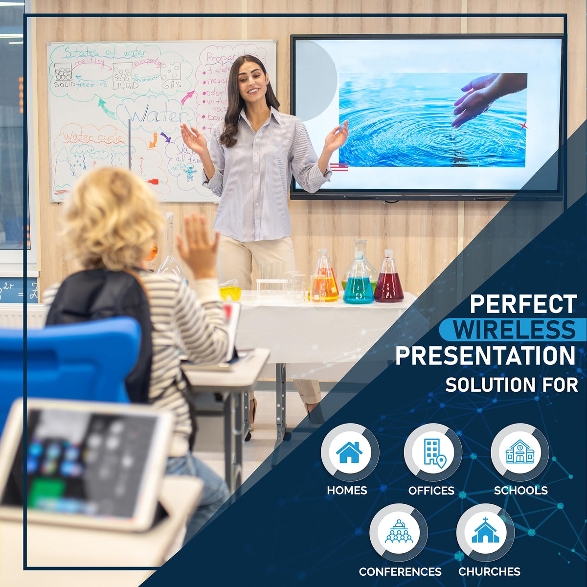 ClearClick Present+Share in a university lecture hall for sharing content.