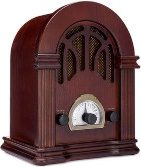 ClearClick retro AM/FM radio with Bluetooth, front view, seamless wireless listening