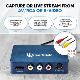 ClearClick software included simplifies recording and streaming setup.