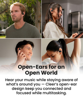 Open-ear design of Cleer ARC 4 Plus supports ambient awareness during outdoor activities