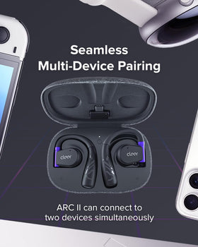 Cleer ARC II ergonomic fit with soft ear hooks