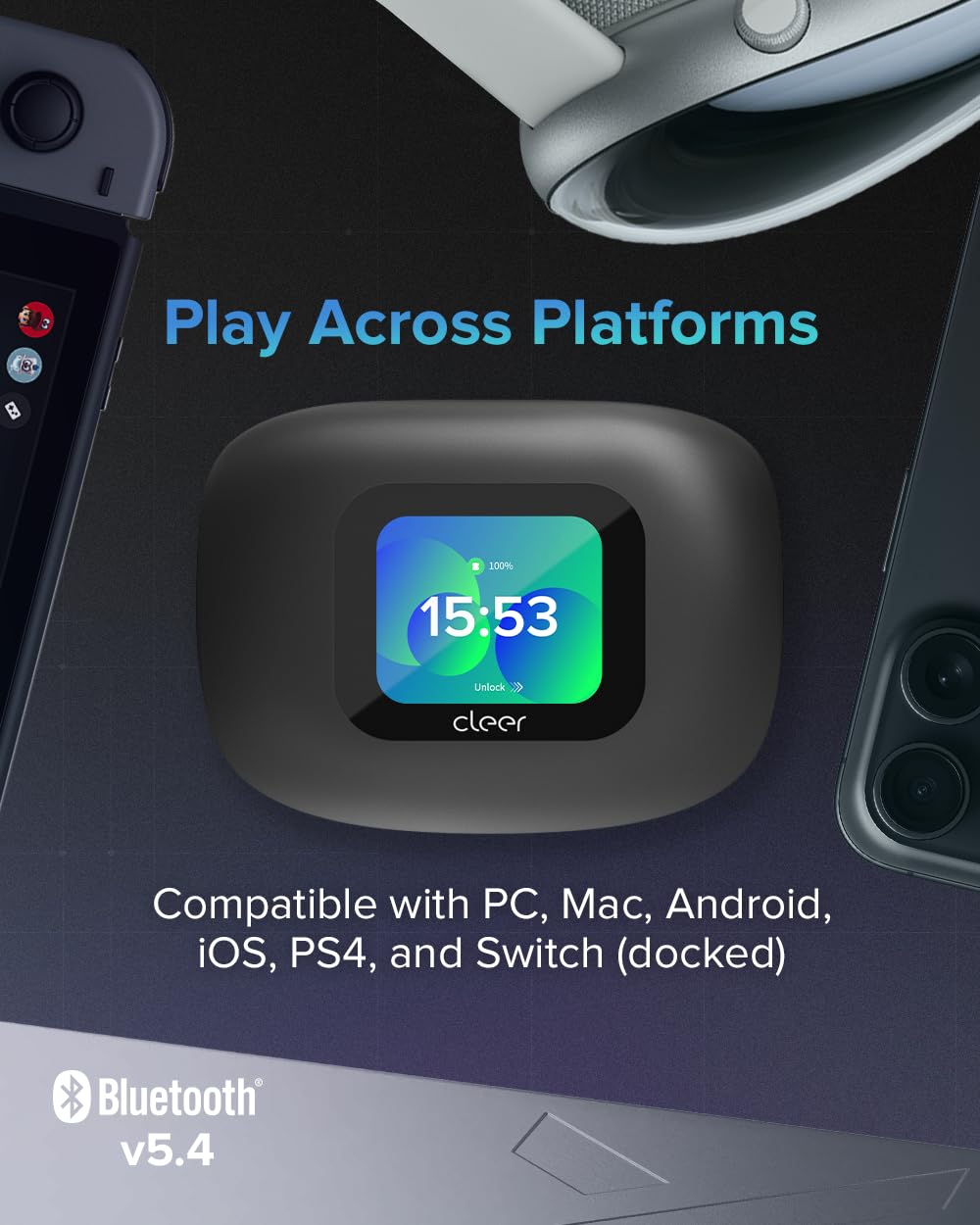 Cleer ARC 3 compatibility with PS4, PS5, Switch and Quest