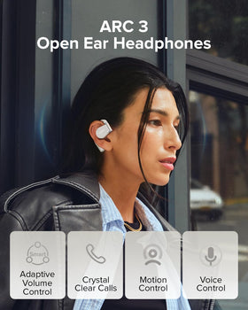 Cleer ARC 3 in light grey color with sleek, athletic styling.