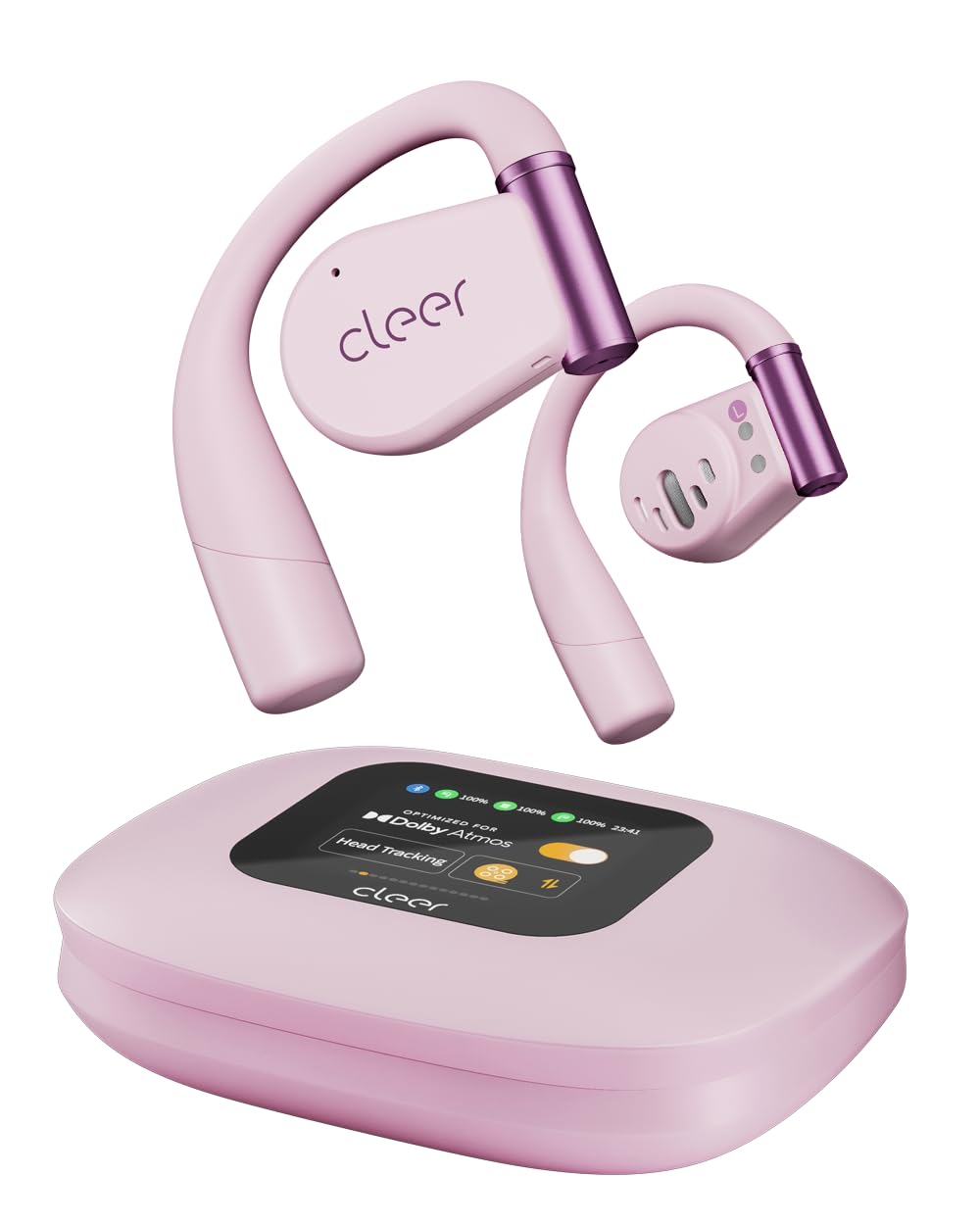 Cleer ARC 3 open-ear headphones, angled view, built for all-day comfort.