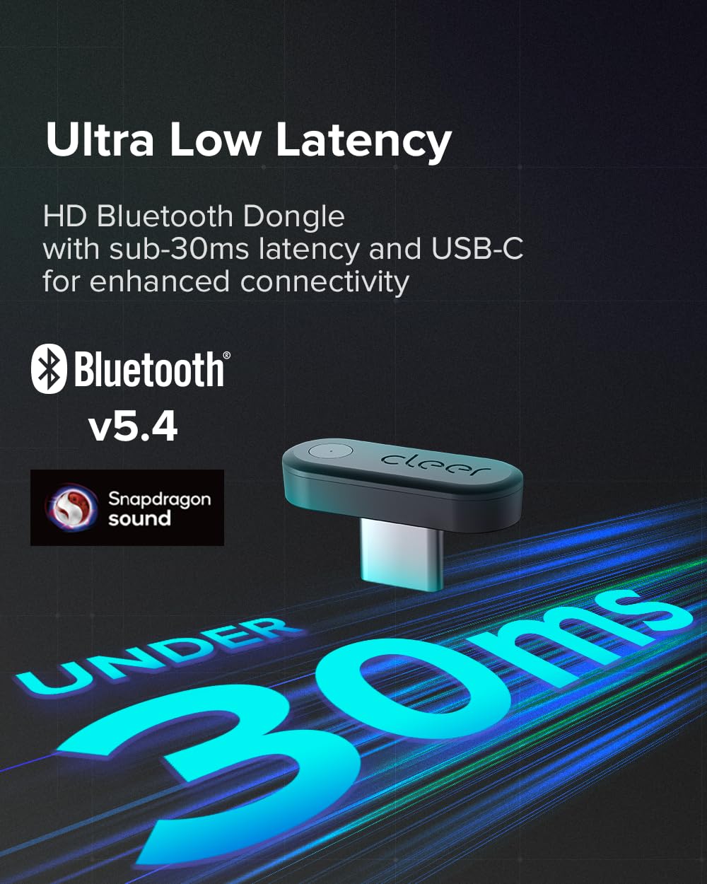 Cleer ARC 3 ultra-low latency graph highlighting synchronized sound