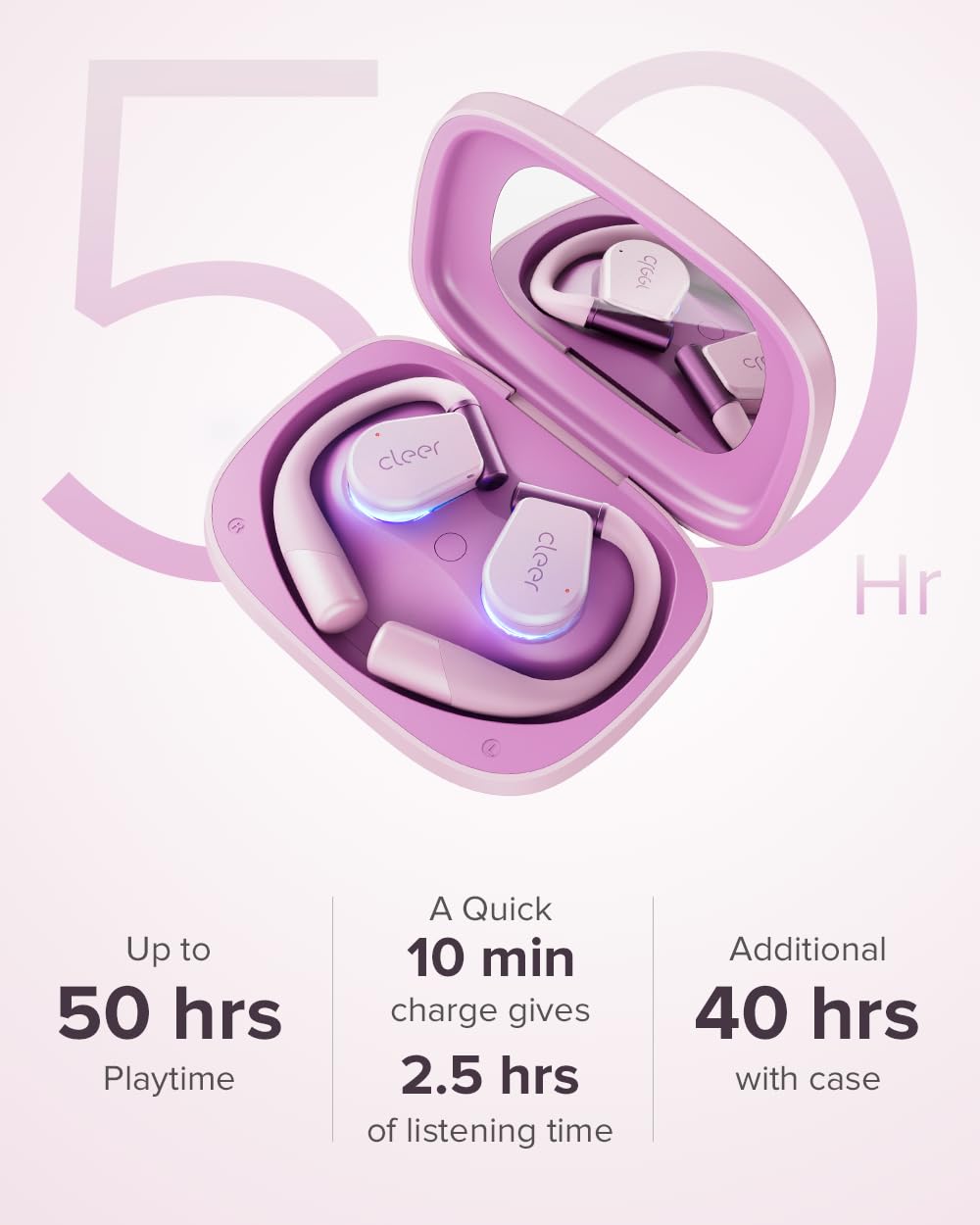 Cleer ARC 3 UV sterilization case keeps earbuds clean.