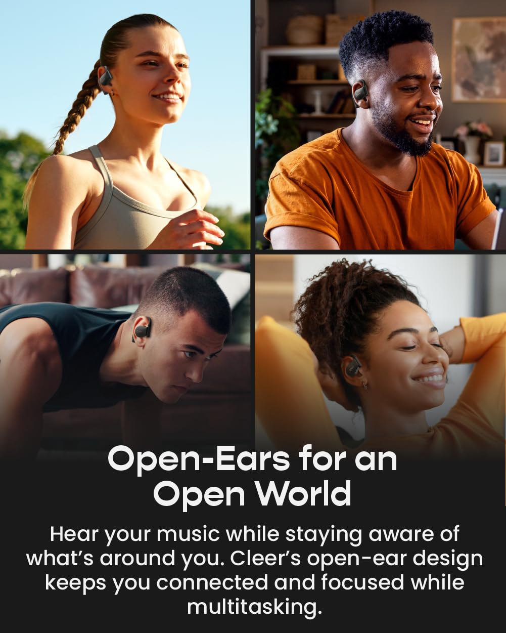 Cleer ARC 5 up to 60 hours total playtime for multi-day listening.