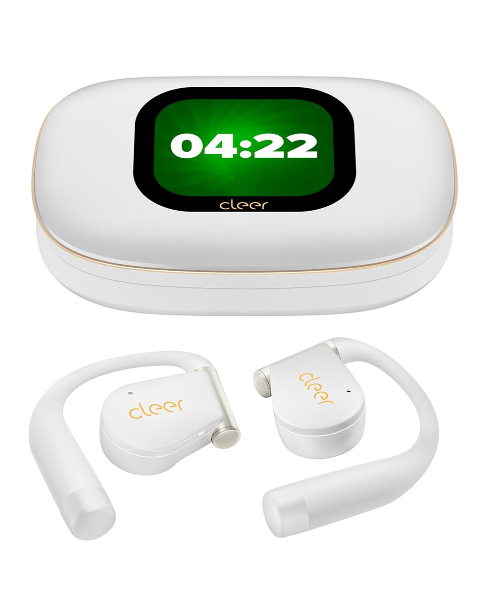 Cleer ARC5 open-ear buds with secure fit ideal for running and commuting.