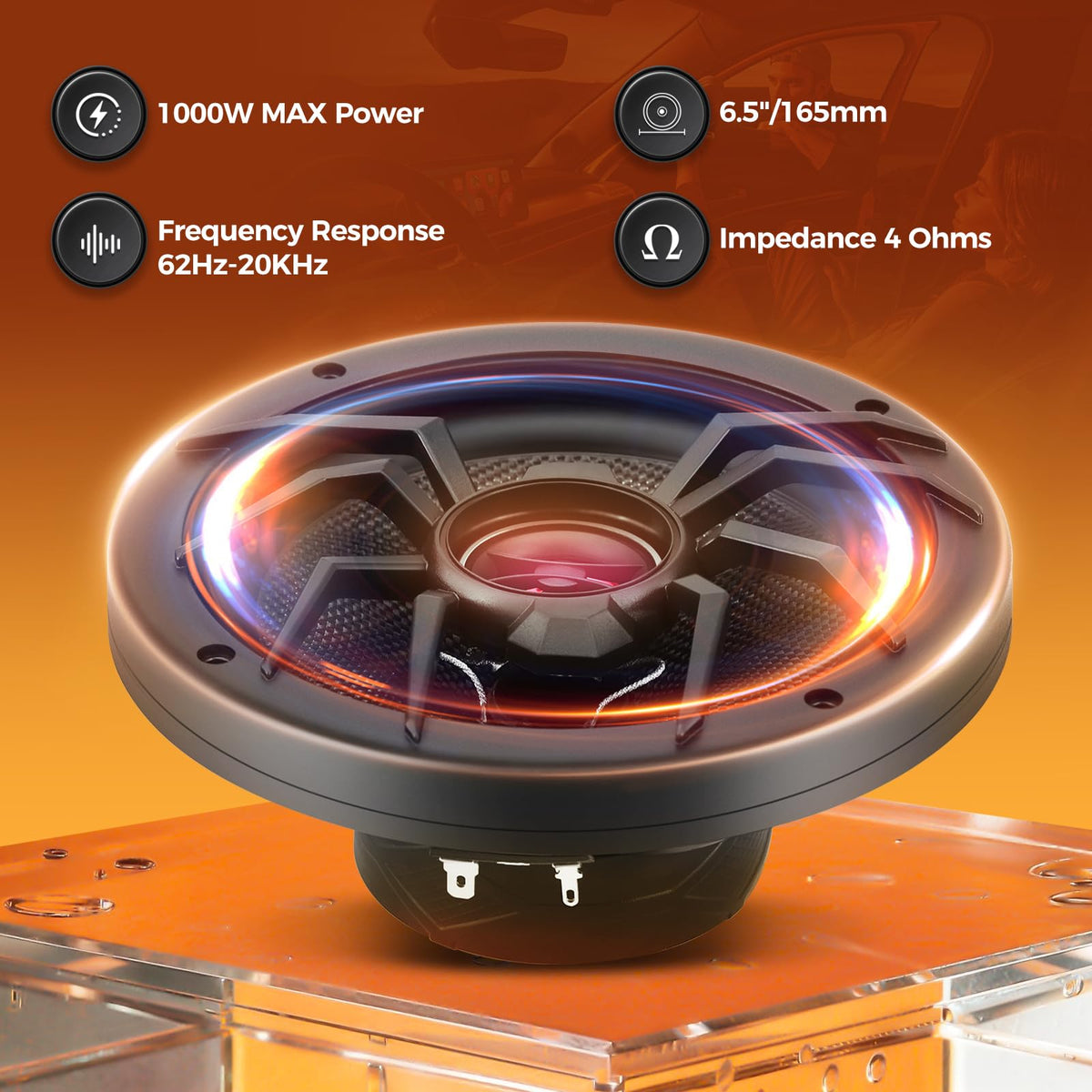 CLES ZYZ close-up of woven glass fiber woofer for tighter bass response