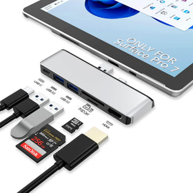 Clickfish Surface Pro 7 Docking Station with 4K HDMI for crisp external displays.