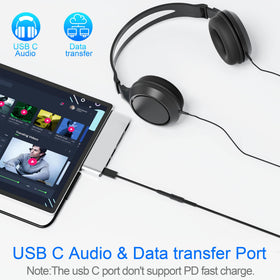 Clickfish Surface Pro 7 Docking Station compact design fits on crowded desks.