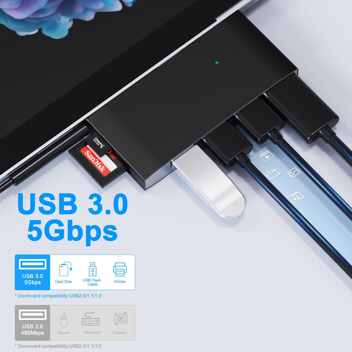 Clickfish Surface Pro dock features a compact, travel-friendly design