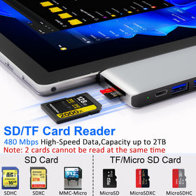 Clickfish Surface Pro docking SD/TF reader enables quick media access