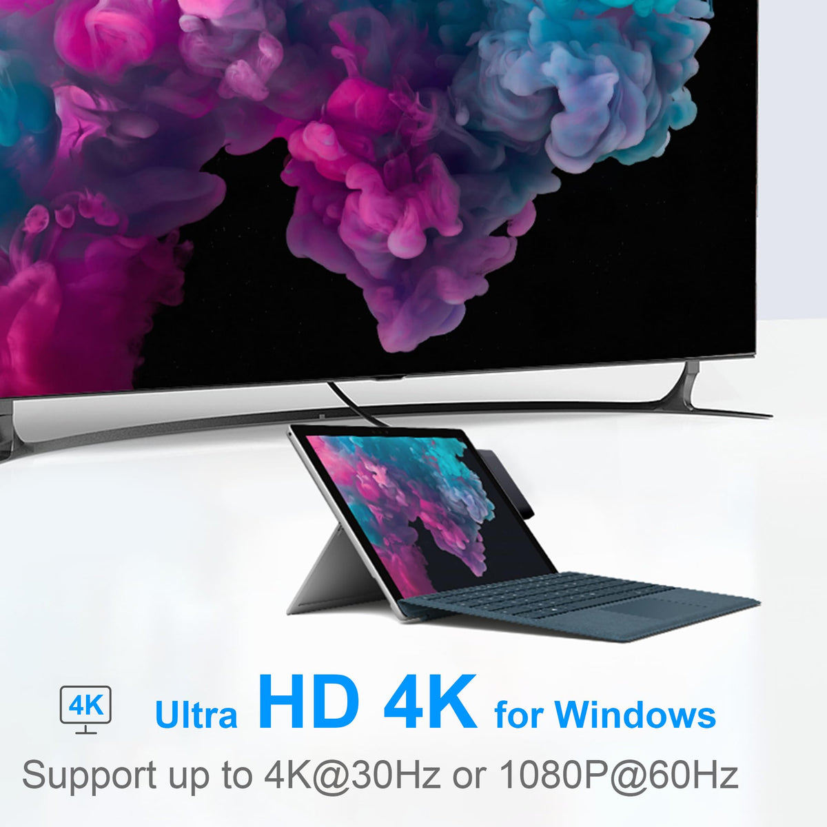 Clickfish Surface Pro hub provides two USB 2.0 ports for peripherals