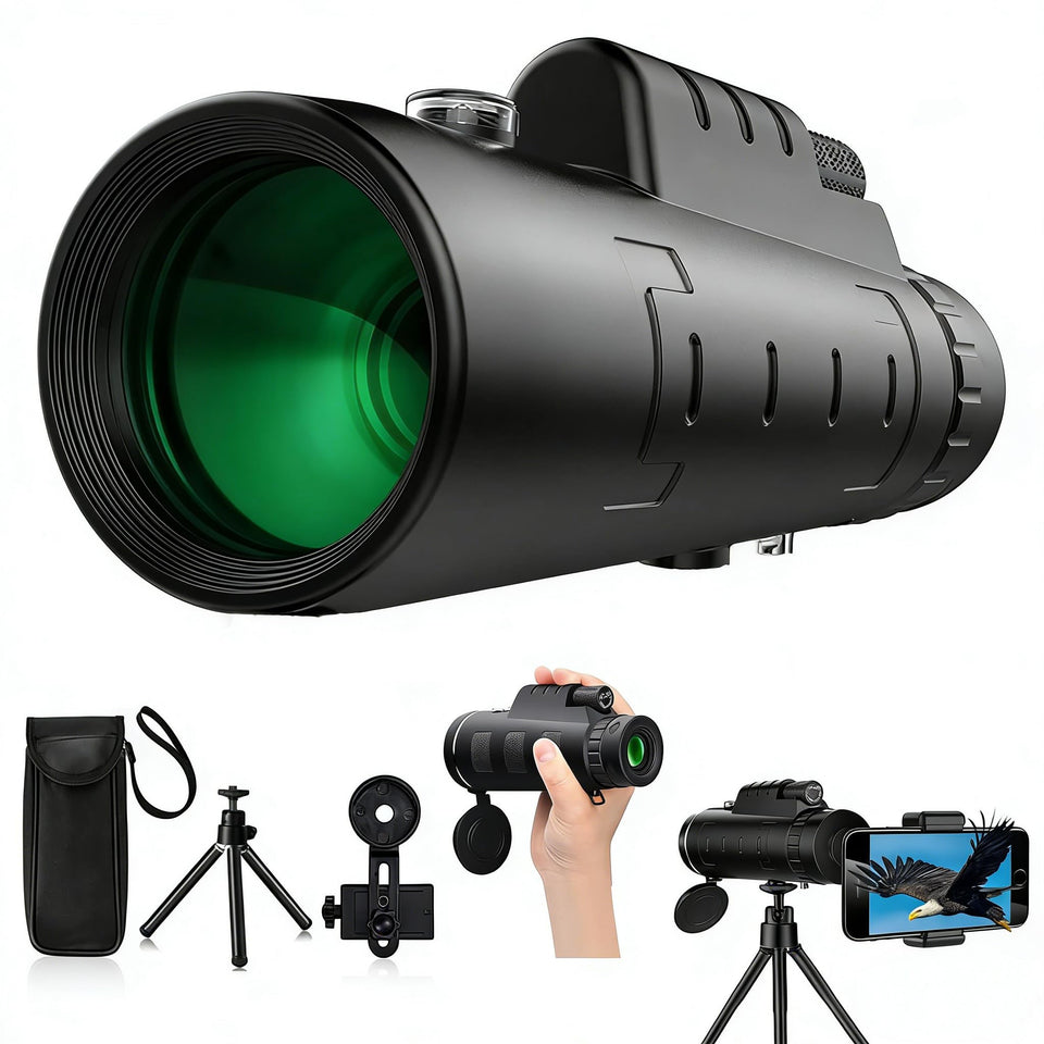 CLNXMT monocular front view showing compact rugged body and eyepiece for clear sight