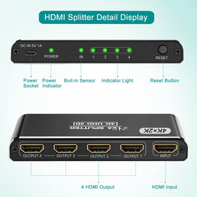 Closs USB power cable included with splitter ensuring stable operation across outputs