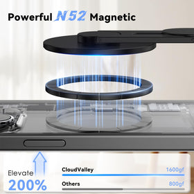 CloudValley magnetic holder side view highlights slim, portable design