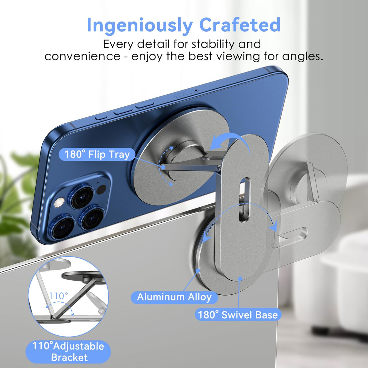 CloudValley MagSafe compatible holder securely attaches iPhones and other devices.