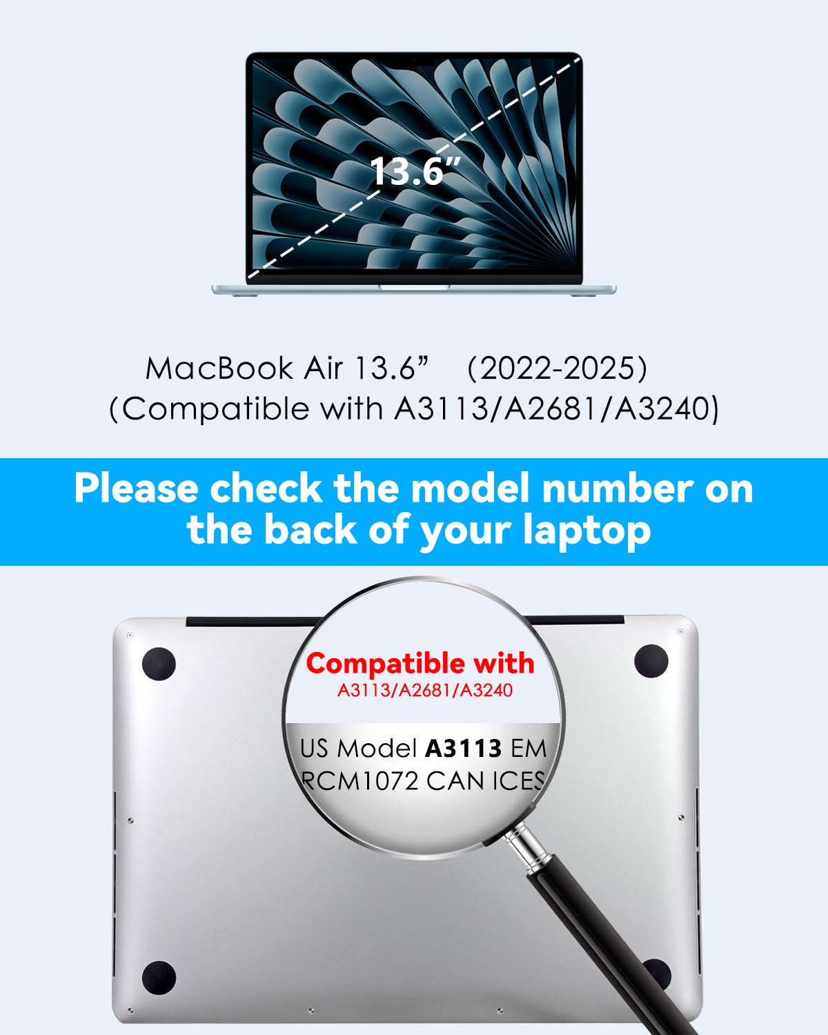 CloudValley 1:1 precision-fit for M2–M5 MacBook Air models