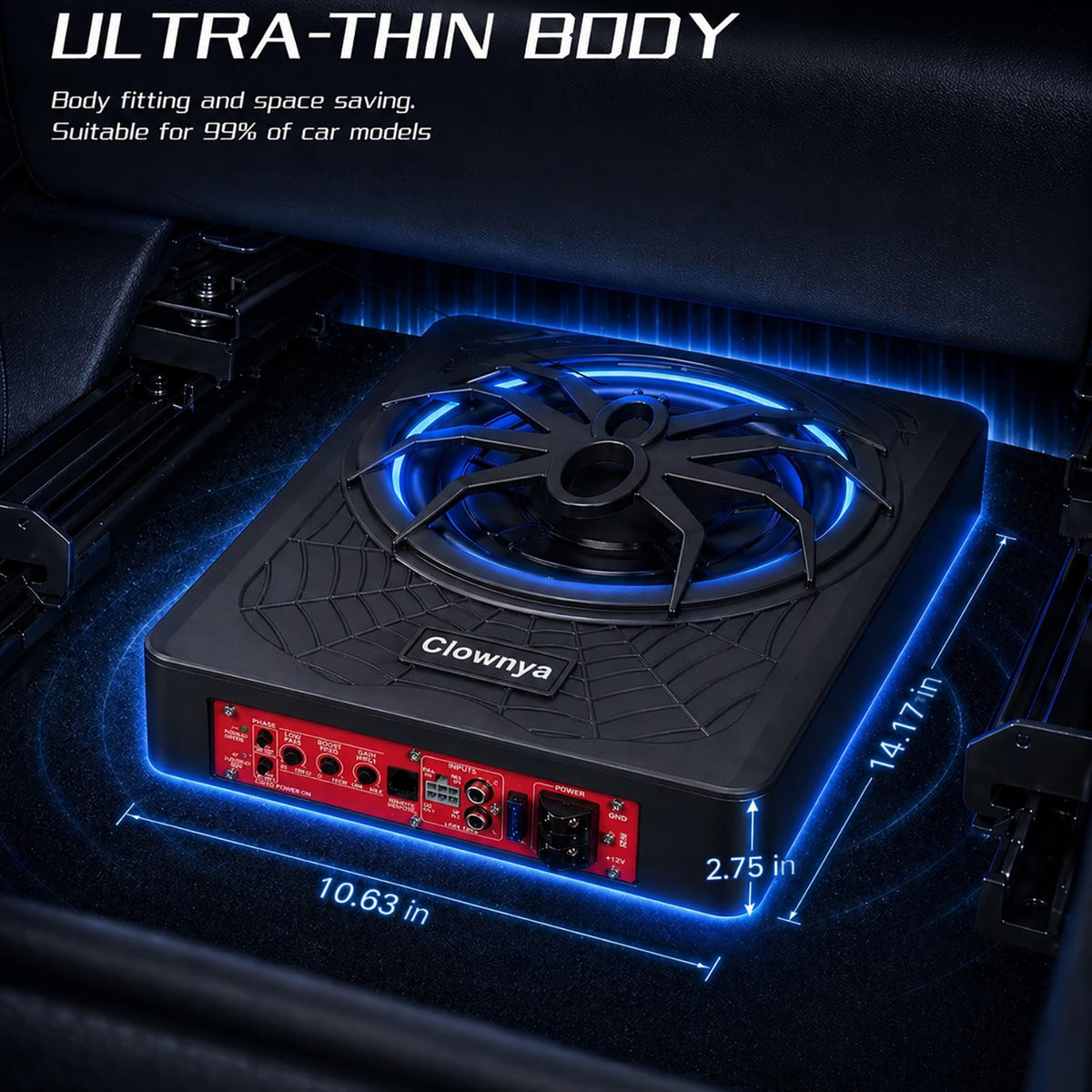 Clownya back panel inputs RCA and high-level ports enabling flexible connections