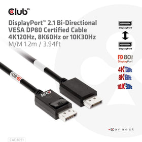 Club 3D CAC-1091 DP80 bandwidth enables smooth 4K120Hz video.