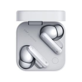 CMF BY NOTHING front view of earbuds showing sleek design and clear visuals