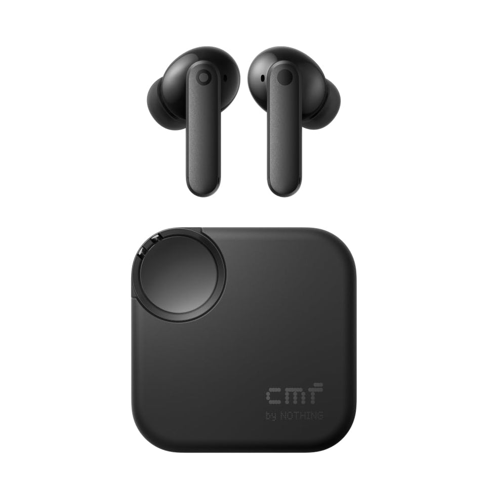 CMF BY NOTHING front packaging showing earbuds and case, highlights premium presentation
