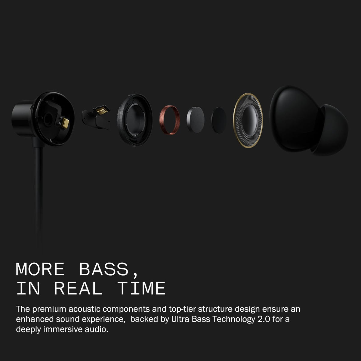 CMF BY NOTHING packaging and accessories laid out to show included eartips and cable