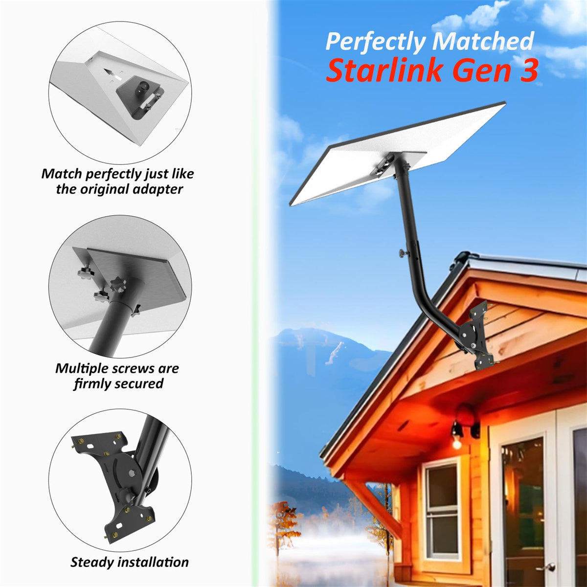 Cmilodi pre-drilled base plate on roof ready for fast, precise mounting
